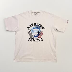 Aape By A Bathing Ape Shirt Mens Large White Aape Universe Graphic Tee Japan